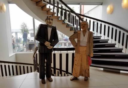 Iceland hotel wooden statues